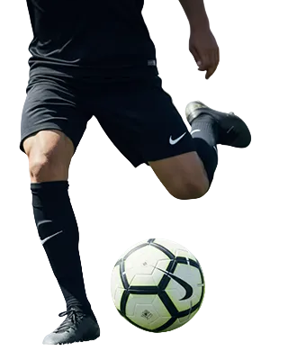 Ballon Nike avec jambes de joueur